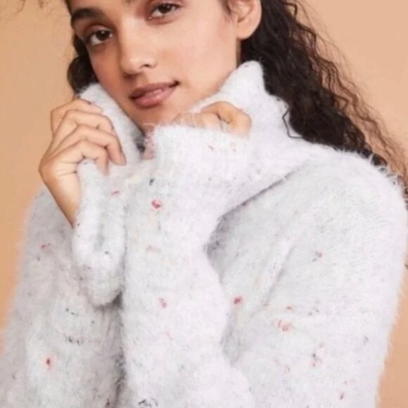 Women's Plus XXL Lou & Grey Loft Speckled Confetti Cowl Neck Soft Sweater - Picture 2 of 8